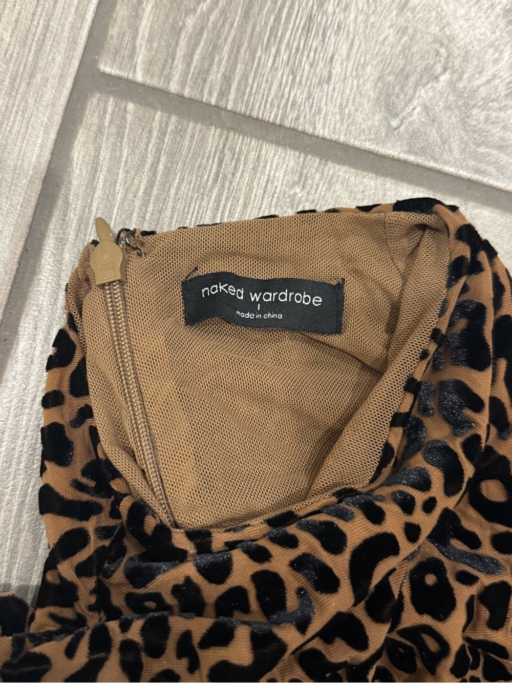 Women's Leopard Print Long-Sleeve Jumpsuit - Brown/Black - Picture 4 of 4